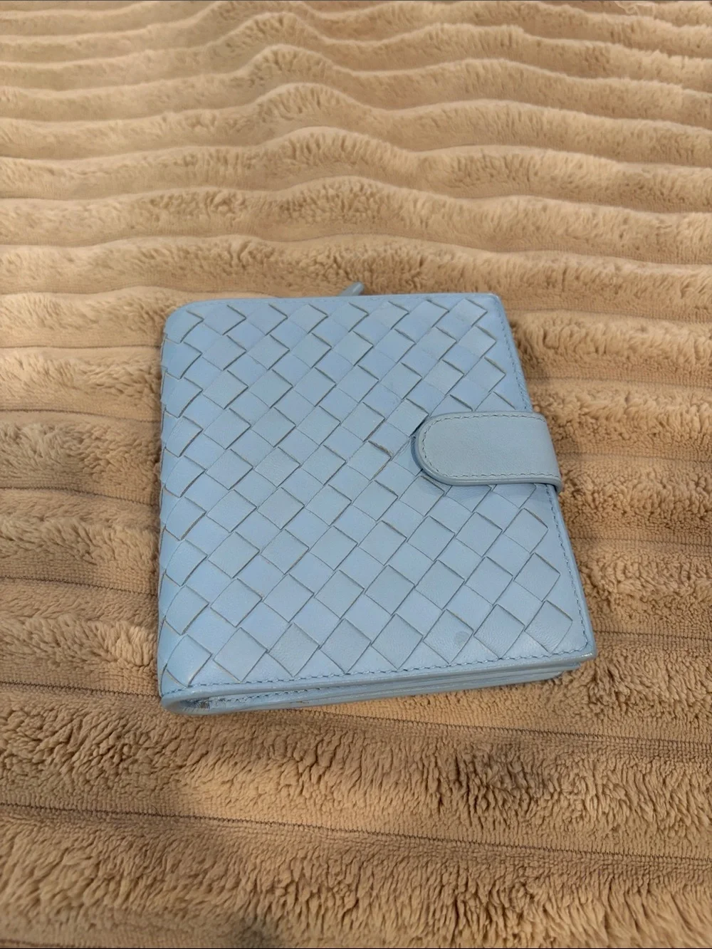 Bottega Veneta Light Blue Leather Wallet - Picture 1 of 6